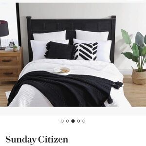 New! Sunday Citizen braided Pom Pom throw blanket